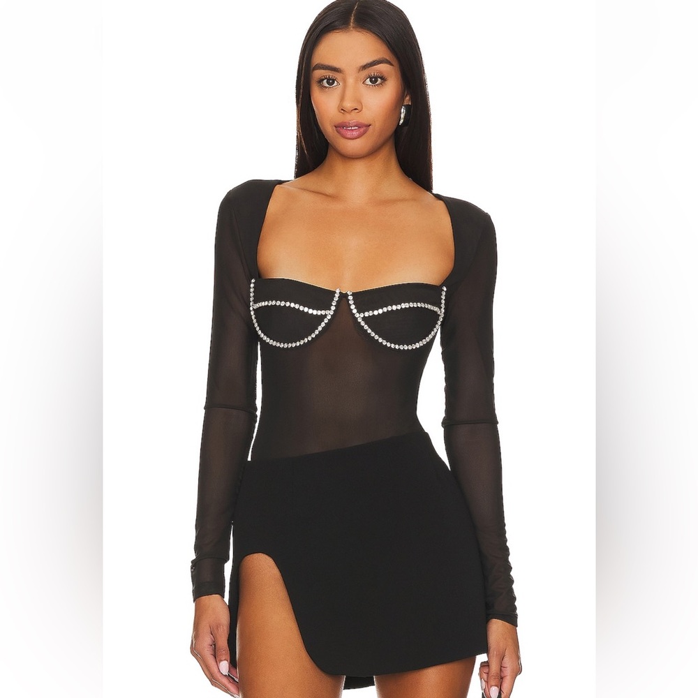 Revolve Bardot Carter Diamanté bodysuit, medium, like new